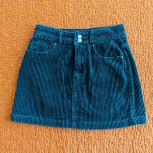 Dark Green Corduroy Pacsun Miniskirt